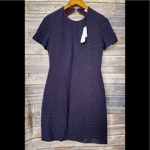 Sandro Paris navy blue small print dress
